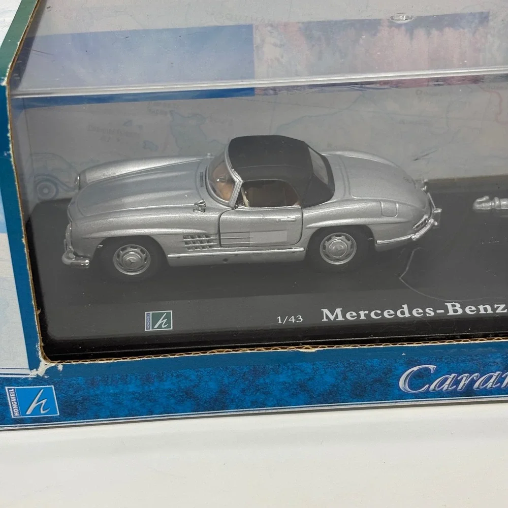 Mercedes-Benz 300 SL Roadster w Trailer Gray 1:43 Cararama Diecast